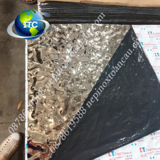TẤM INOX SÓNG NƯỚC BẠC
