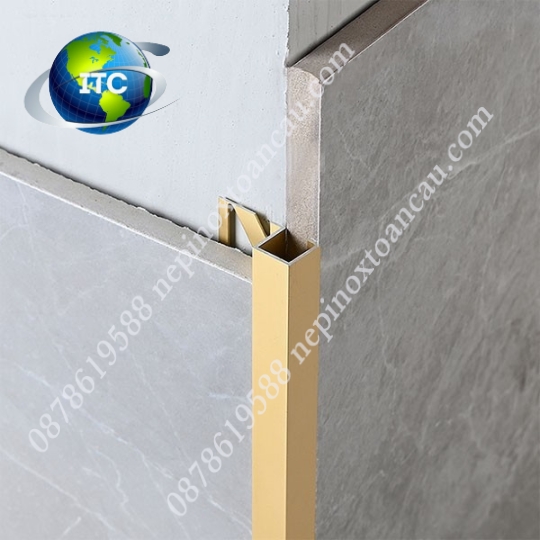 Nẹp nhôm bo góc vuông TSAP100 (S) vàng bóng Giá Rẻ
